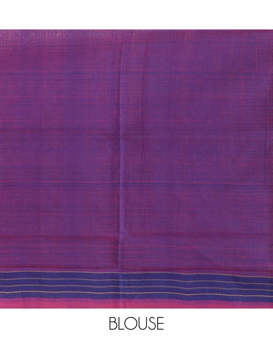 Red plain Mangalagiri cotton saree, striped border, and multi-colored striped pallu