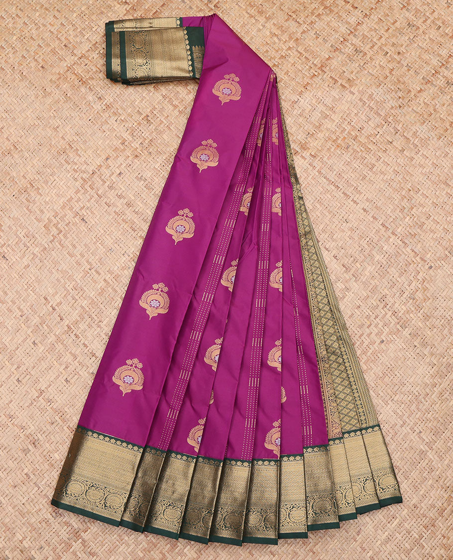 Purple Zari Butta Budget Silk Saree