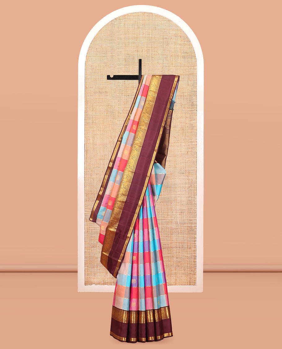 MultiColor Checks Silk Saree