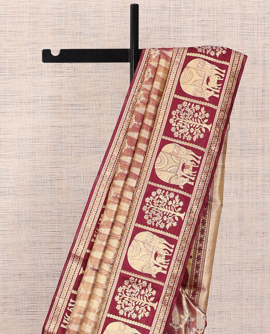 Red-Gold Kanchipuram Tissue Silk Saree