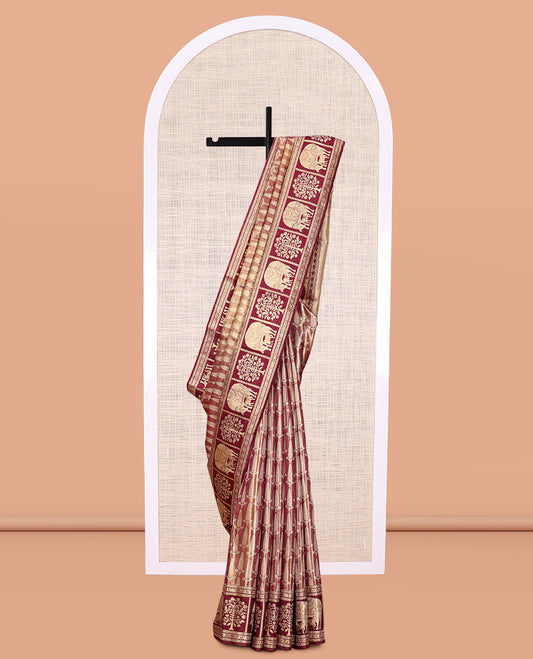 Red-Gold Kanchipuram Tissue Silk Saree