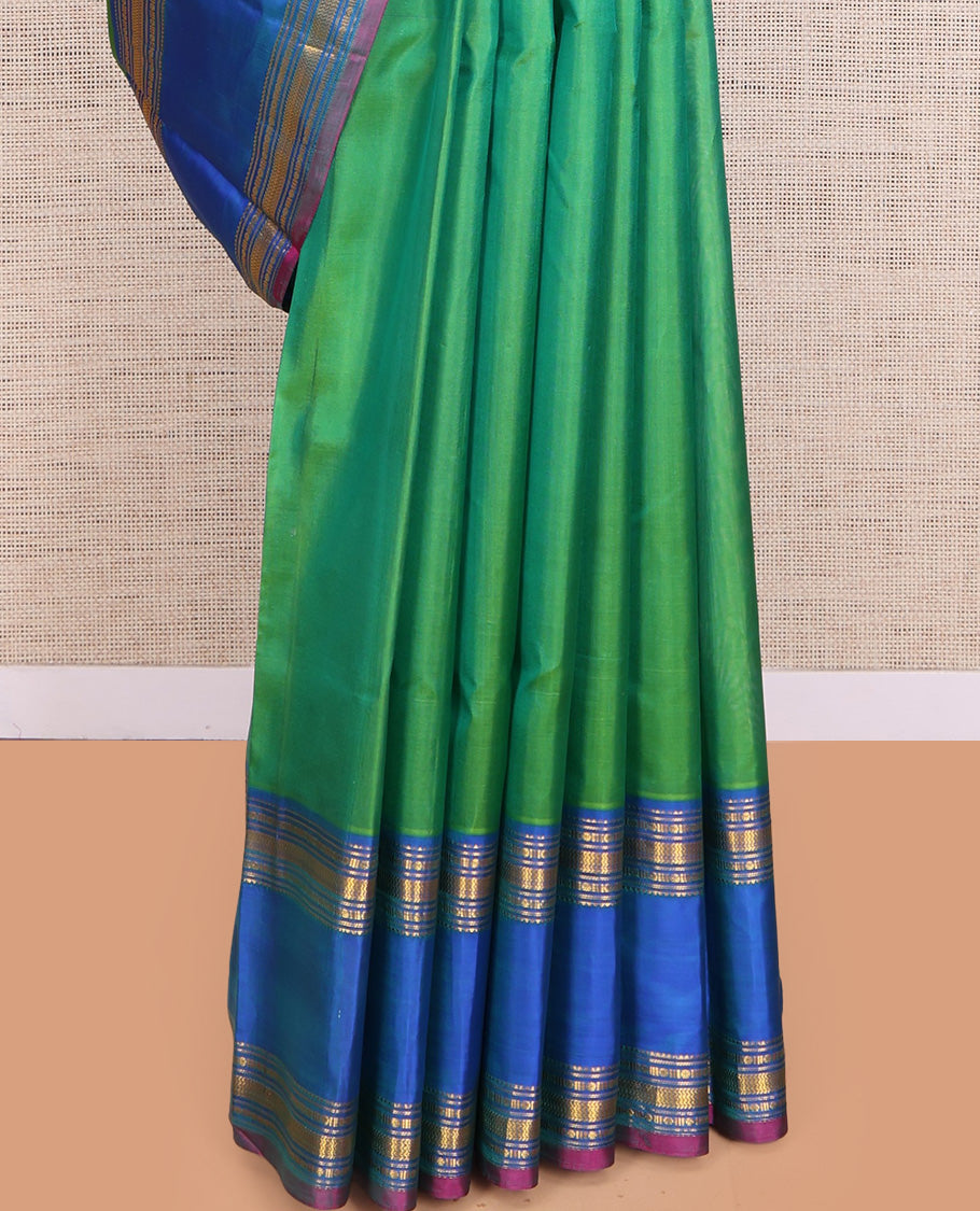 Green Plain Kanchipuram Silk Saree