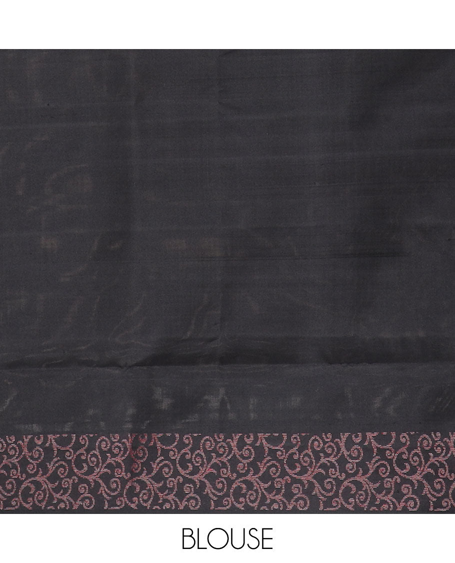 Yellow floral zari buttas soft silk saree, floral jaal border & contrast pallu of floral jaal designs