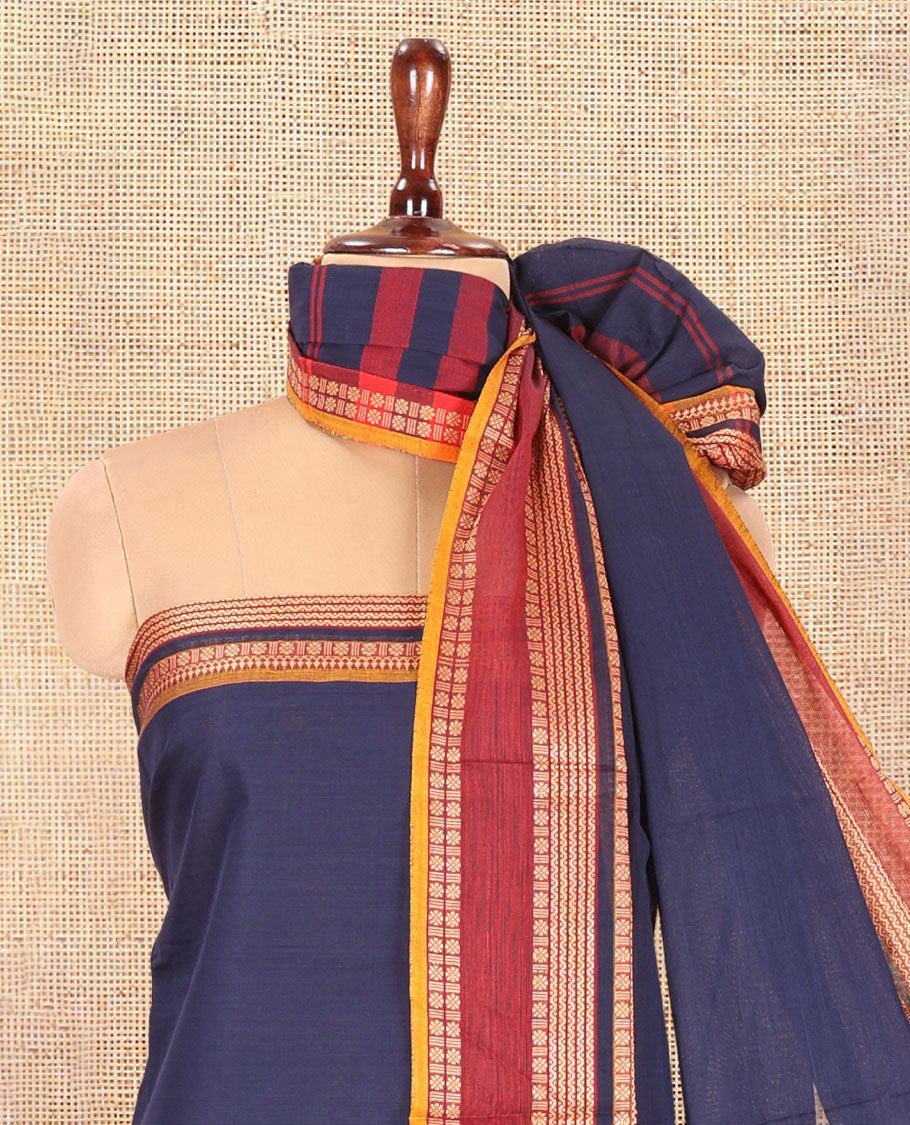 Royal Blue Mercerised Cotton Material Chudidar Set