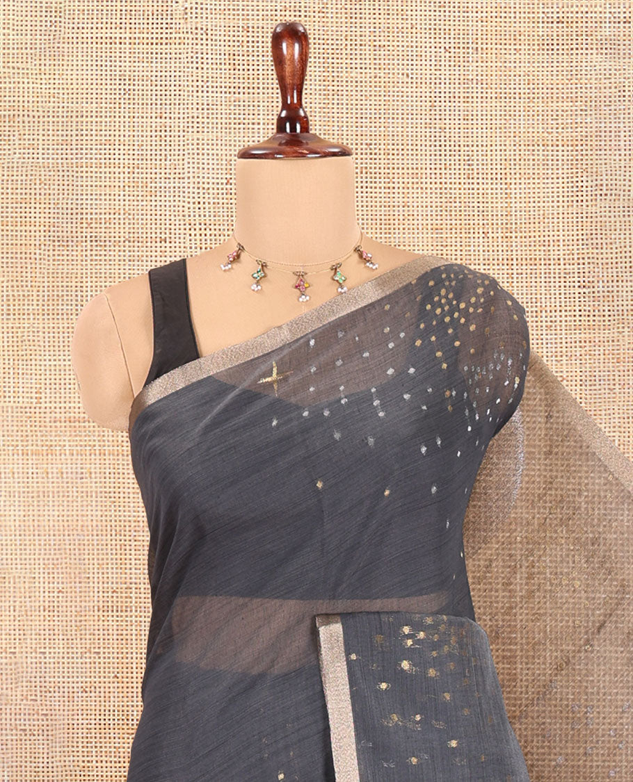 Elephant Grey Chanderi Cotton Saree