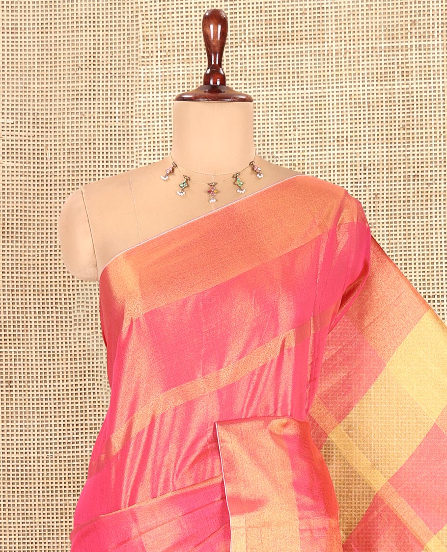 Rani Pink Tissue Cotton Saree