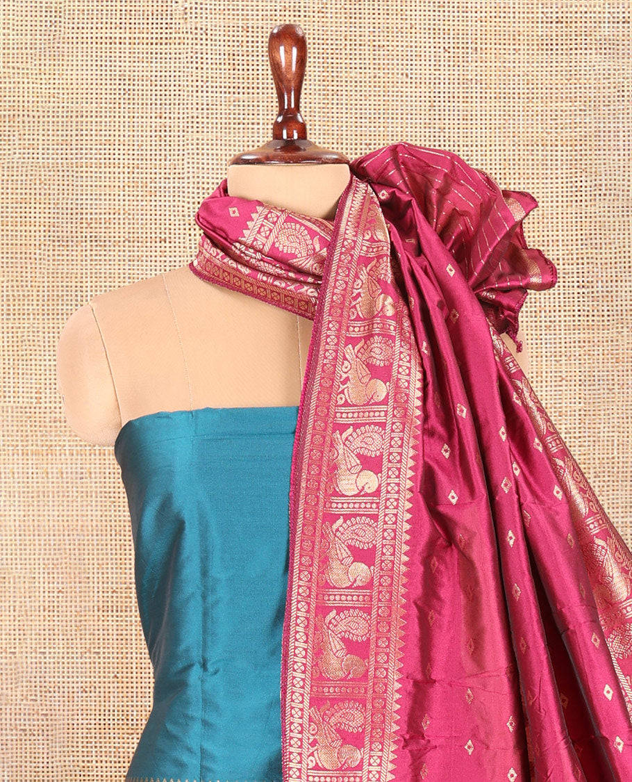 Rama Blue Semi-Silk Material Chudidar Set
