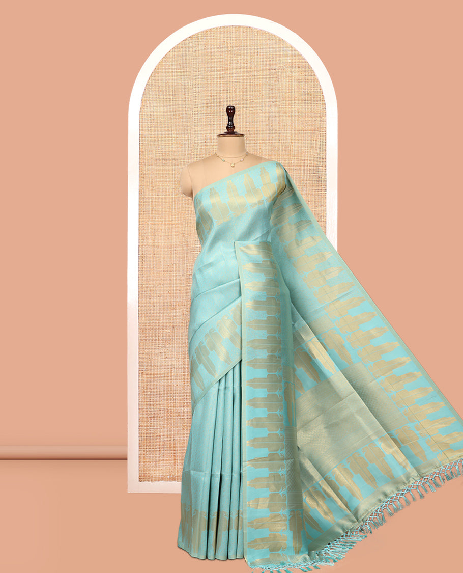 Sky Blue Jacquard Litchi Saree