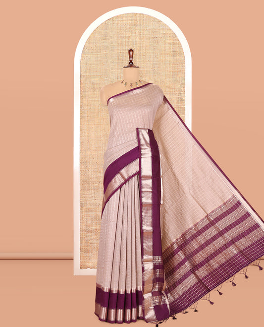 Chikku-Purple Assam Silk Saree
