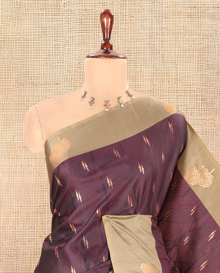 Wine Semi-Luxury Soft Silk Saree