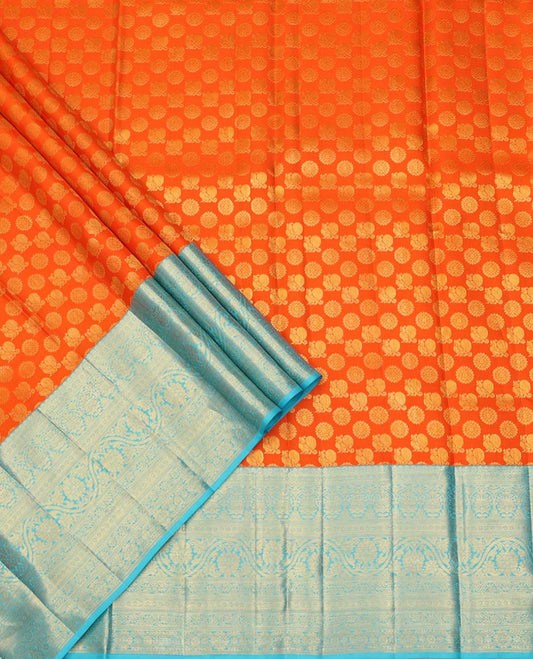 Orange Pure Silk Half-Saree