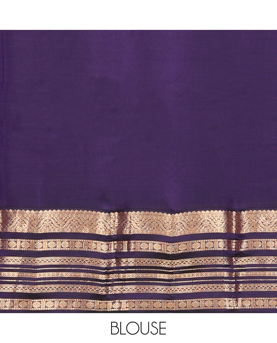 Light pink buttas vasundhara elite silk saree with contrast zari design border & argyle design pallu