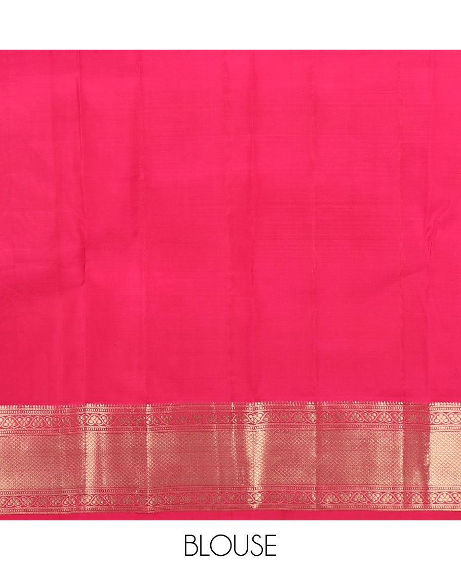 Blue zari designs silk saree, contrast border of rekku,muthu,banaras,kuyil kann & manga kodi & floral jaal pallu