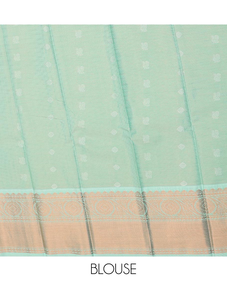 Red stripes and peacock chakra buttas gift saree, contrast traditional zari design border, and intricate pallu