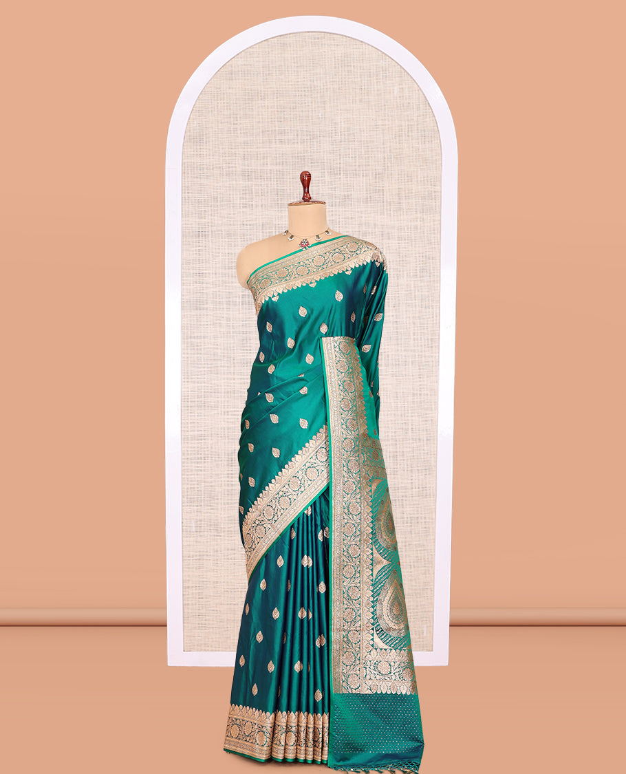 Green Mushru Silk Saree