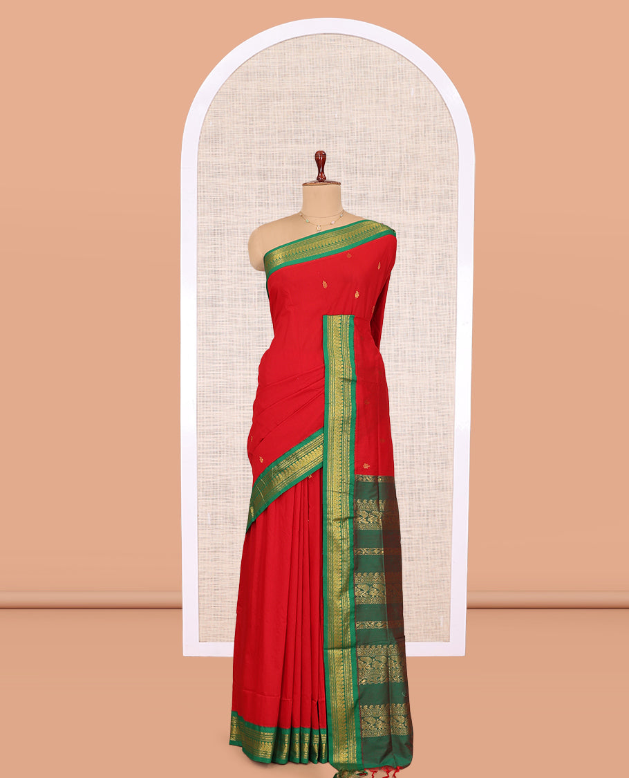 Red Kalyani Cotton Saree
