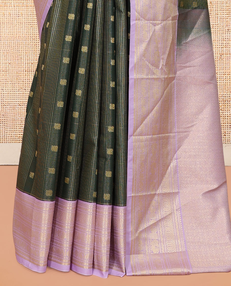 Green-Lavender Budget Silk Saree