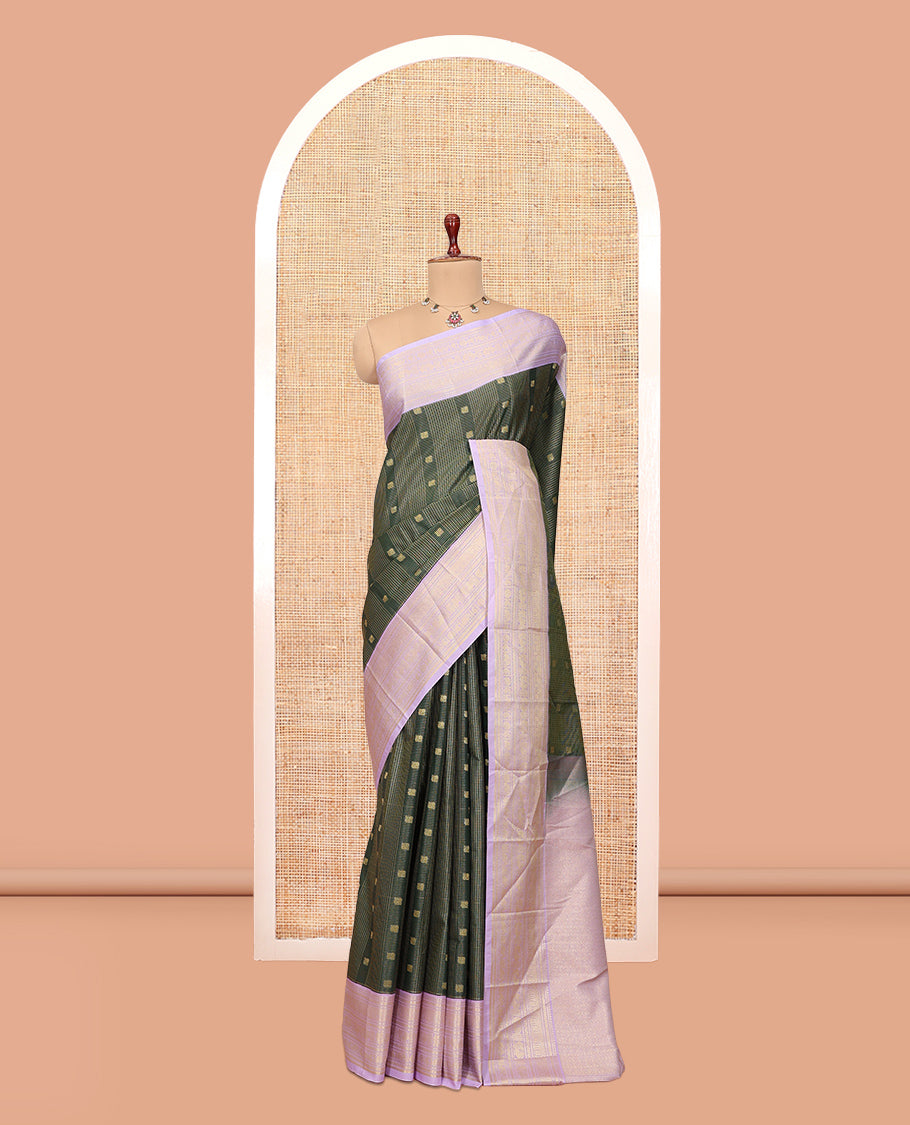 Green-Lavender Budget Silk Saree