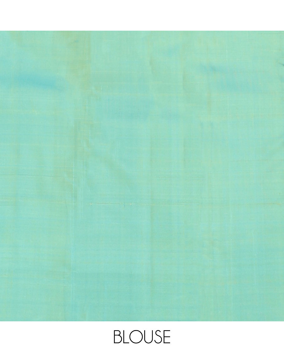 Yellow checked kanchipuram silk saree, contrast rettai pettu striped border & pallu of stripes