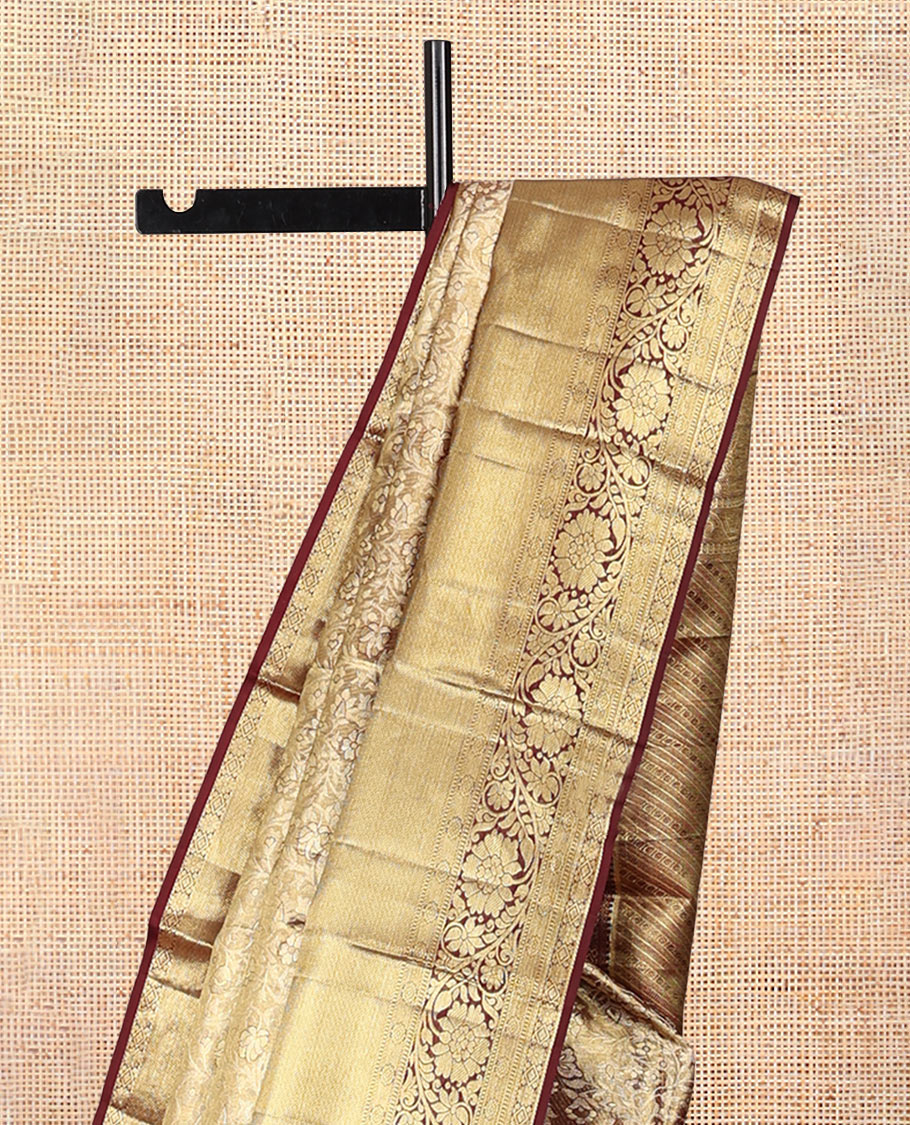 Brown Kanchipuram Tissue Silk Saree