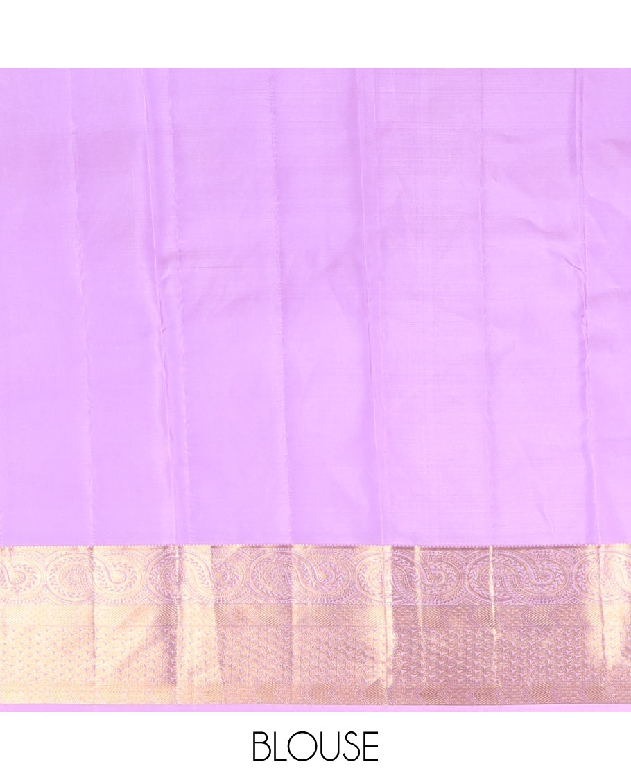 Pink floral jaal jacquard wedding silk saree, jaal pallu & zari border of geometric designs