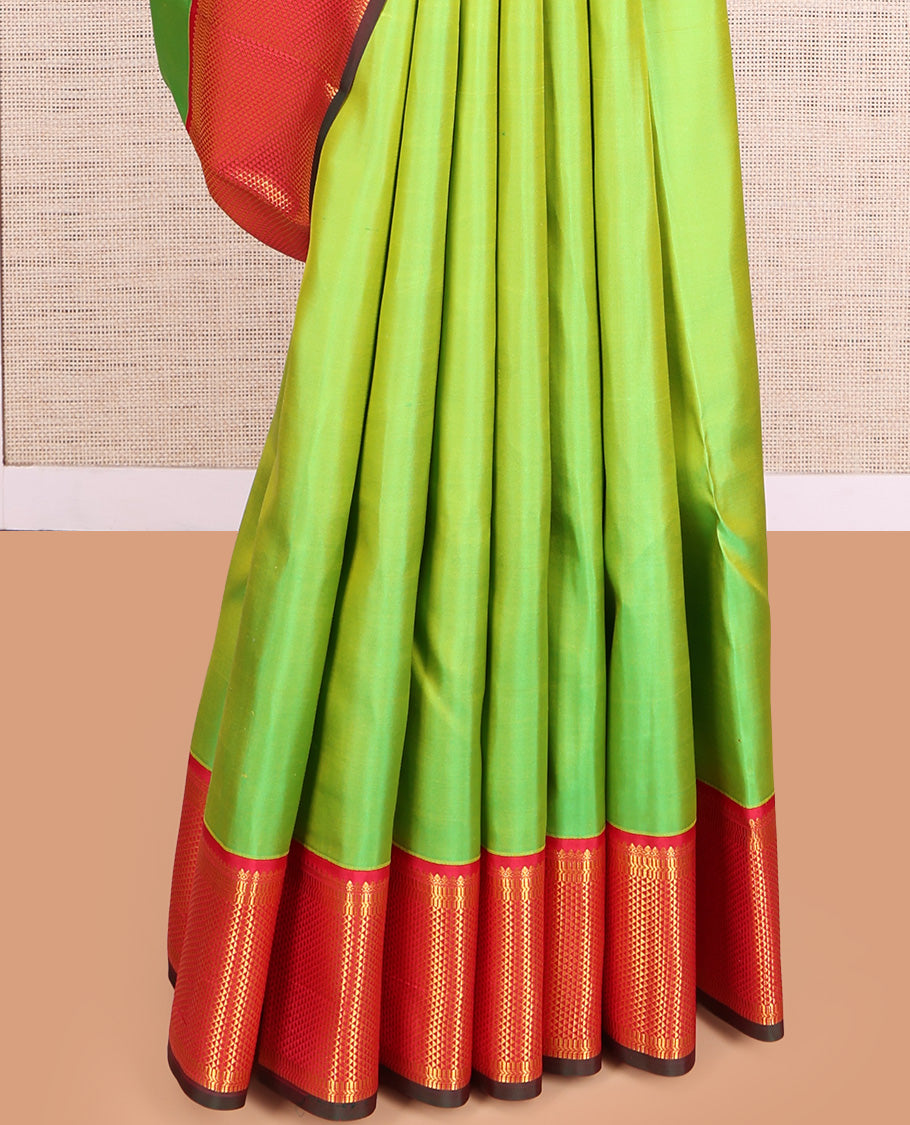 Green Plain Kanchipuram Silk Saree