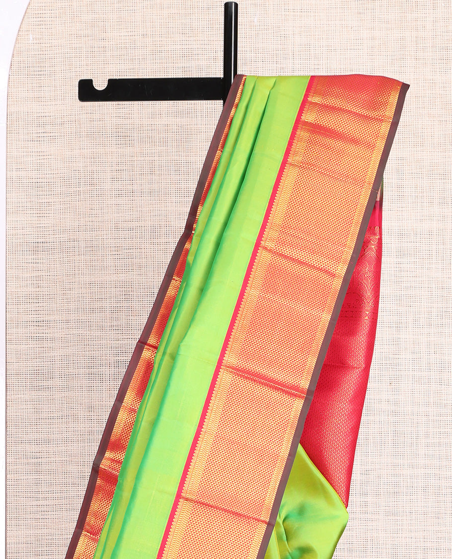 Green Plain Kanchipuram Silk Saree