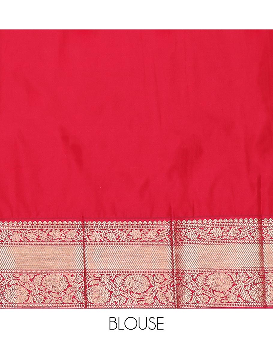 Yellow zari buttas with zari checked design gift saree, contrast traditional zari border, and jaal design  pallu