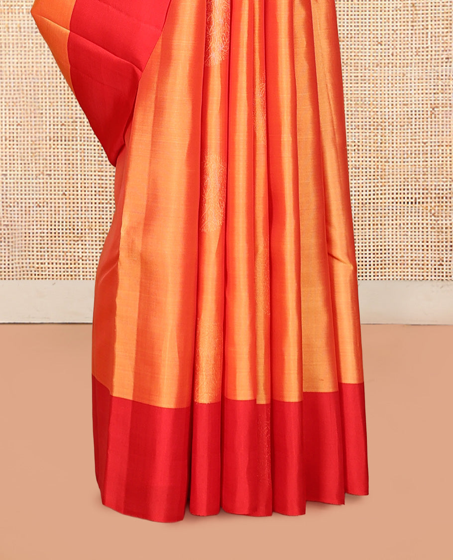 Orange Mayuri Lite Silk Mix Saree