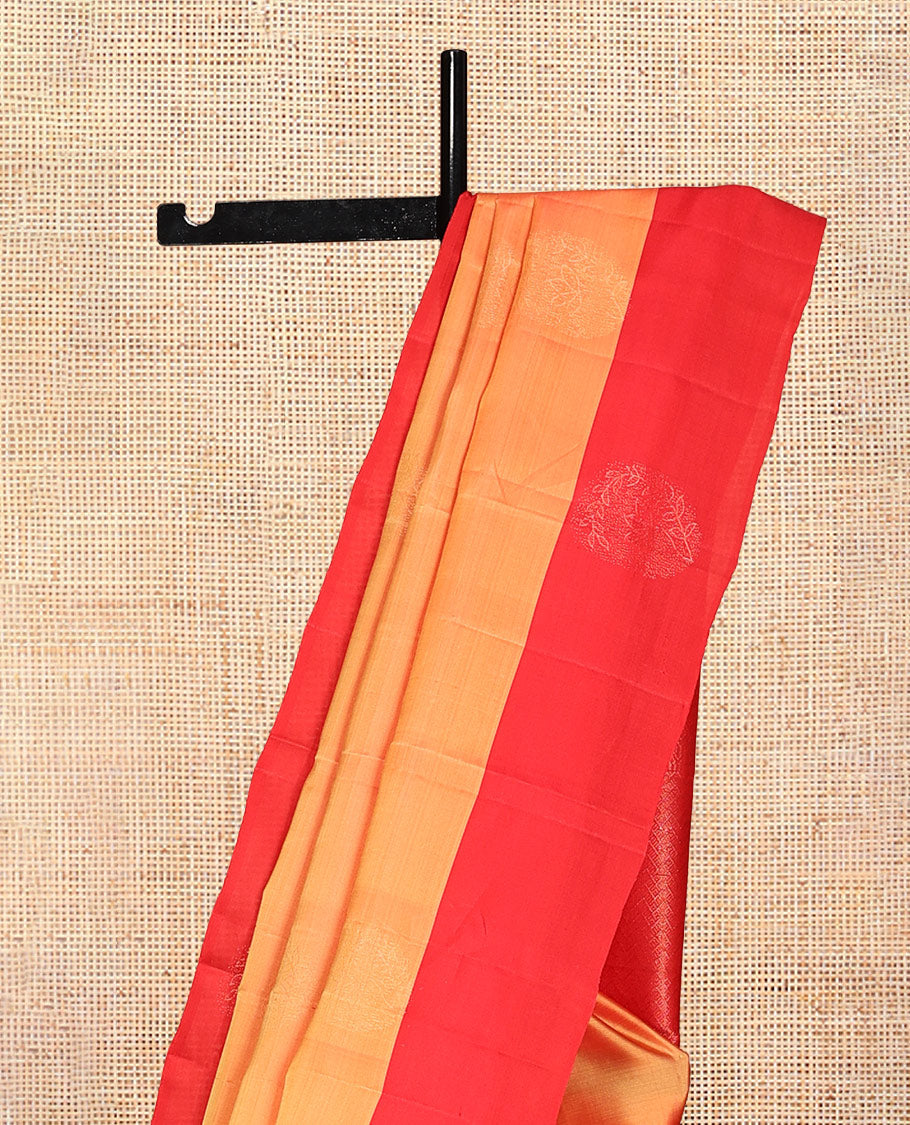 Orange Mayuri Lite Silk Mix Saree