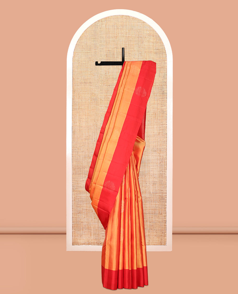 Orange Mayuri Lite Silk Mix Saree
