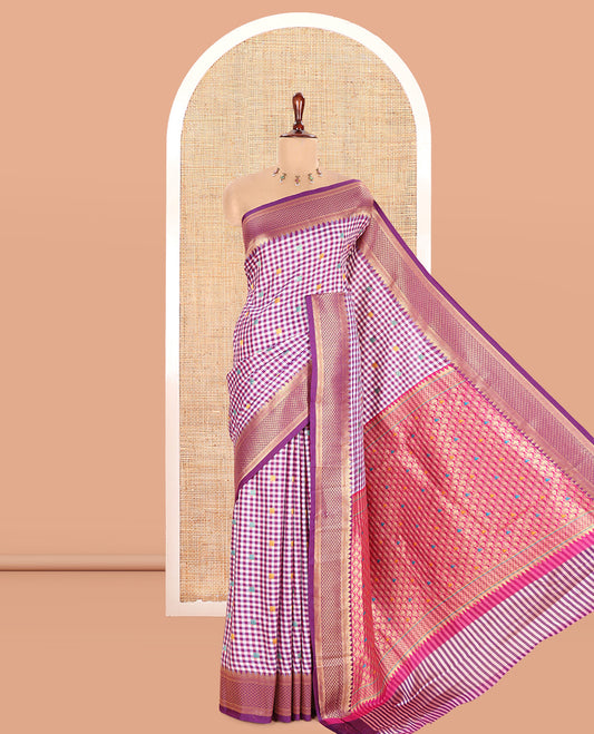 Dark Purple Chettinad-Style Soft Silk Saree