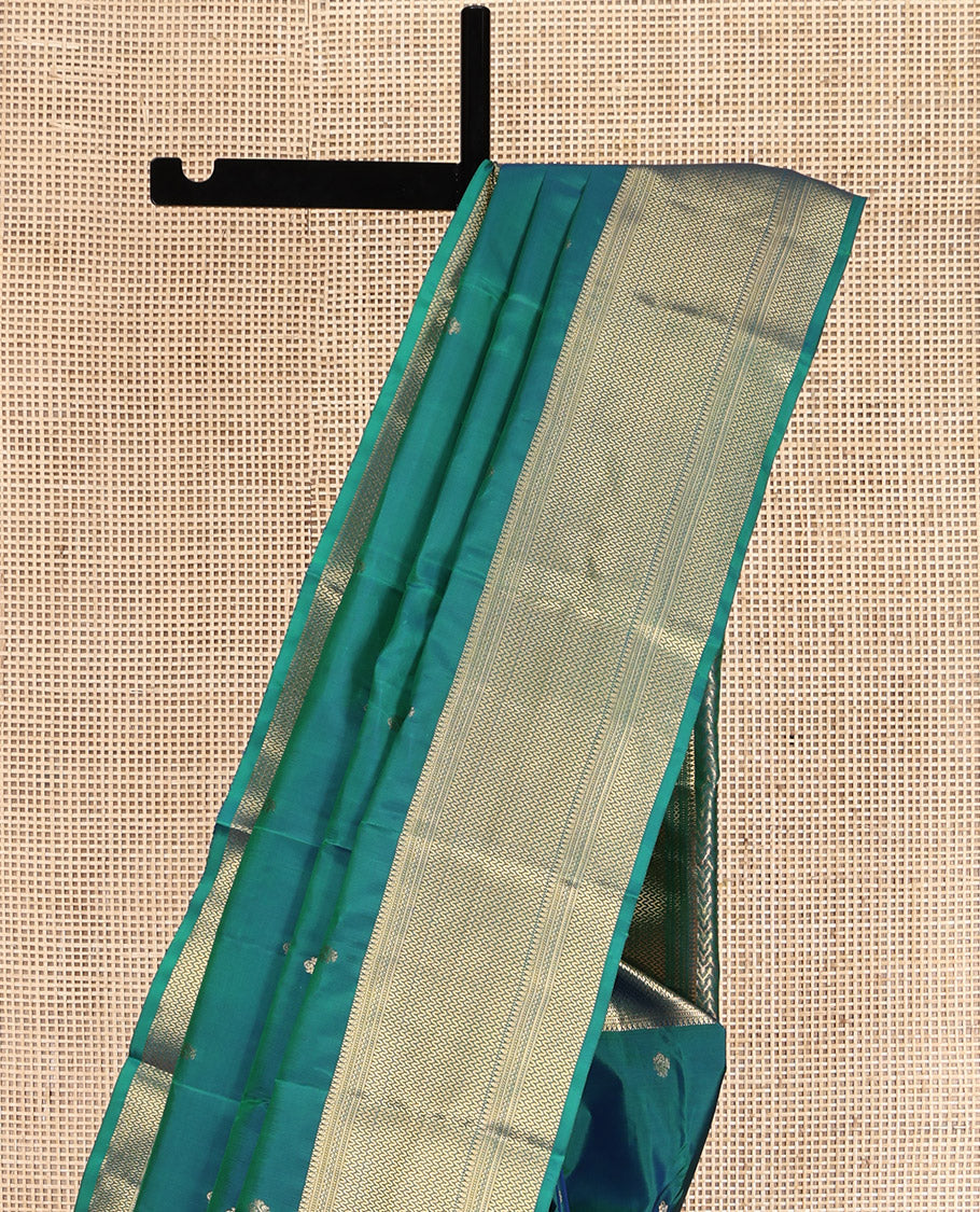 Blue Vasundhara Lite Silk Mix Saree, Dazzled with Zari Buttas, Highlighted by a Zari Border of Vanki Designs, Grand Pallu, and a Matching Blouse