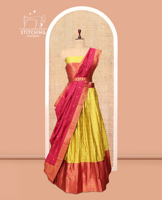 Yellow Banaras Half-Saree