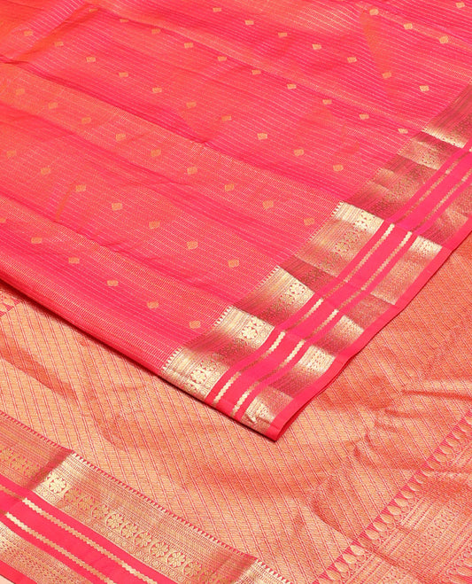 Red zari design vasundhara silk mix saree, zari border of rekku,muthu,banaras,kamalam & diamond designs & intricate pallu