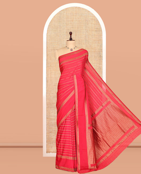 Red Fancy Crepe Saree