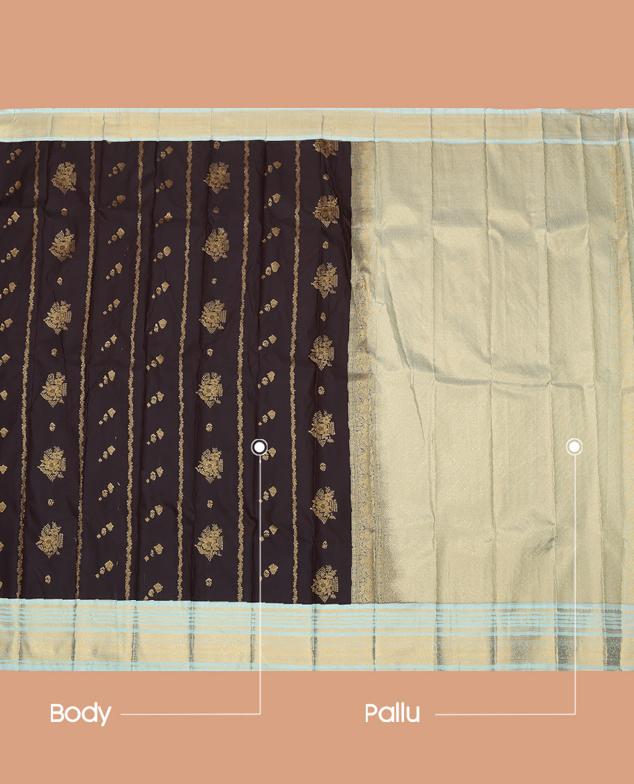 Brown Zari Border Budget Silk Saree