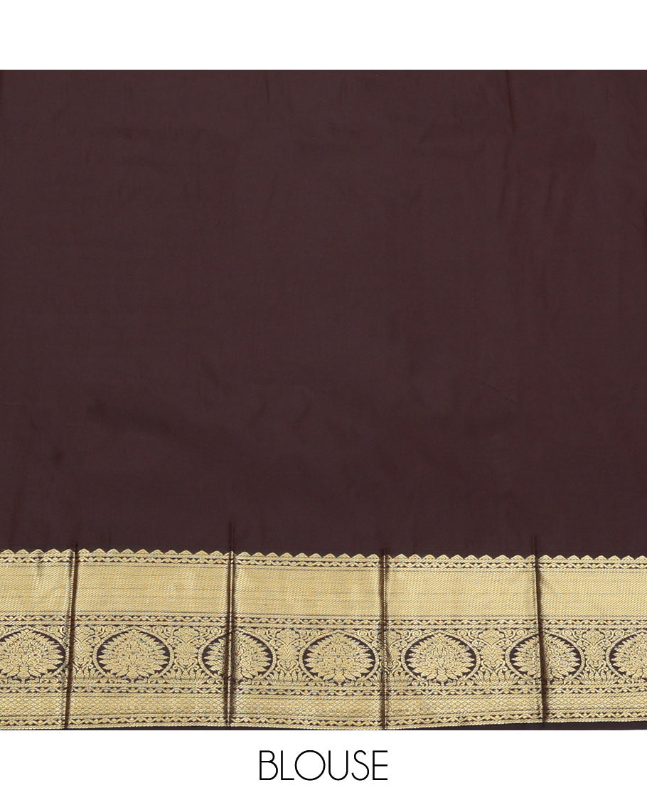 Pink Budget Silk Saree, Richly Detailed with Zari Buttas, Complemented by a Contrast Traditional Zari Border, Grand Pallu, and a Contrast Blouse
