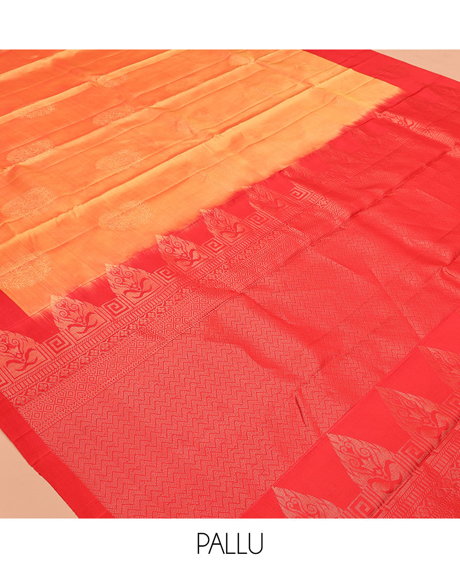 Orange Mayuri Lite Silk Mix Saree