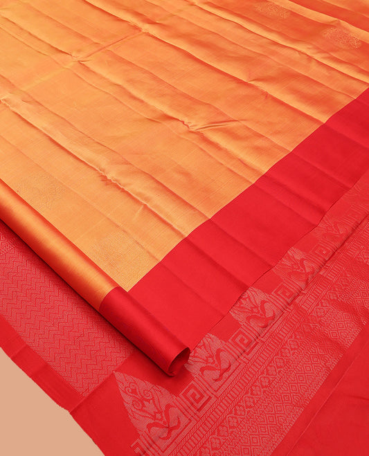 Orange Mayuri Lite Silk Mix Saree