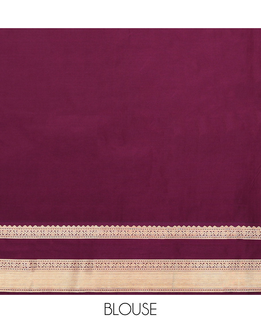 Turquoise Budget Silk Saree, Mesmerized with Zari Buttas, Complemented by a Contrast Traditional Zari Rettai Pettu Border, Grand Pallu, and a Contrast Blouse