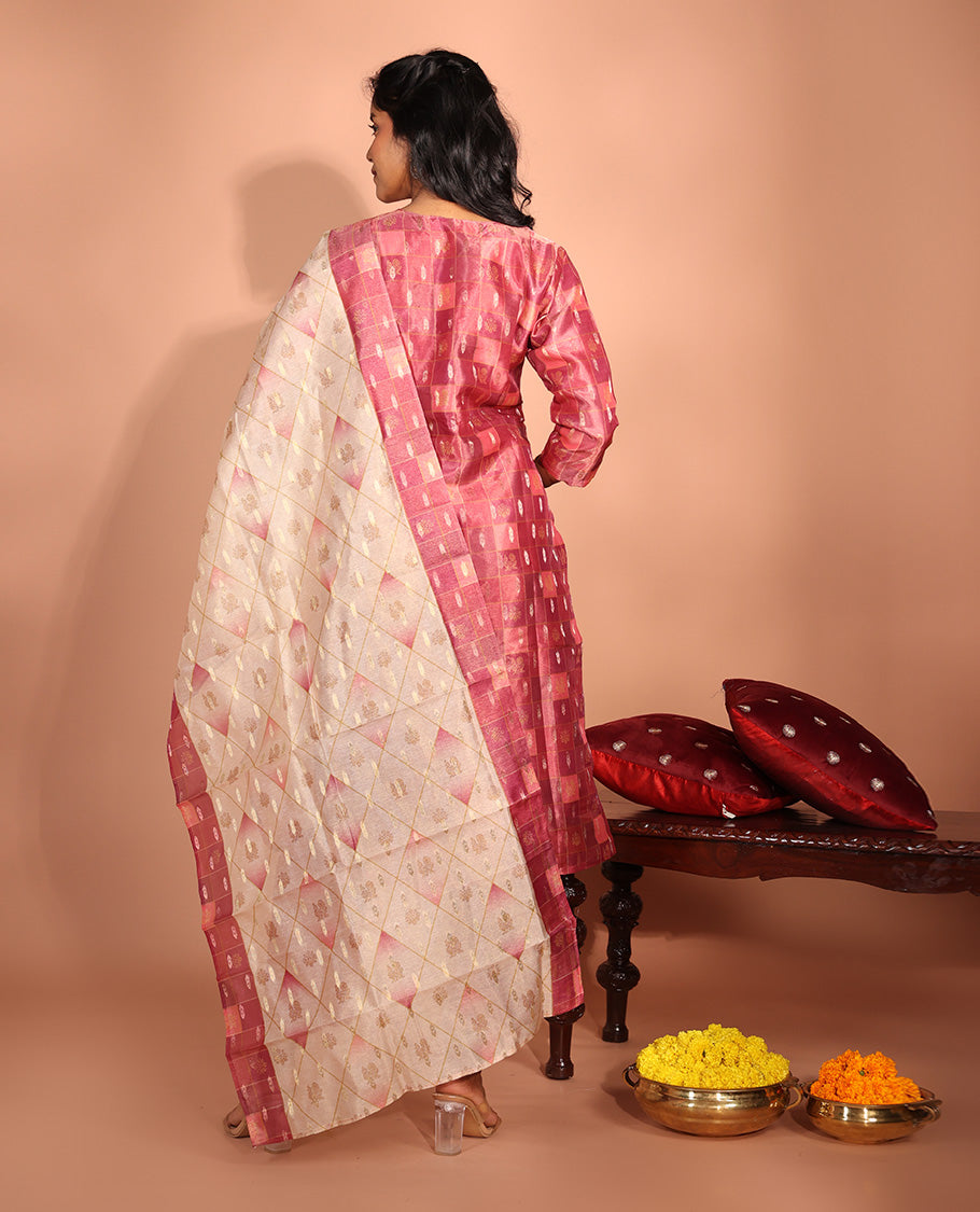 Red Kancheevaram Readymade Suit