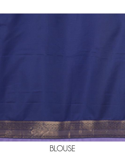 Violet chakra buttas semi-soft silksaree,contrast ganga jamuna rettai pettu traditional border & pallu of paisley & stripes