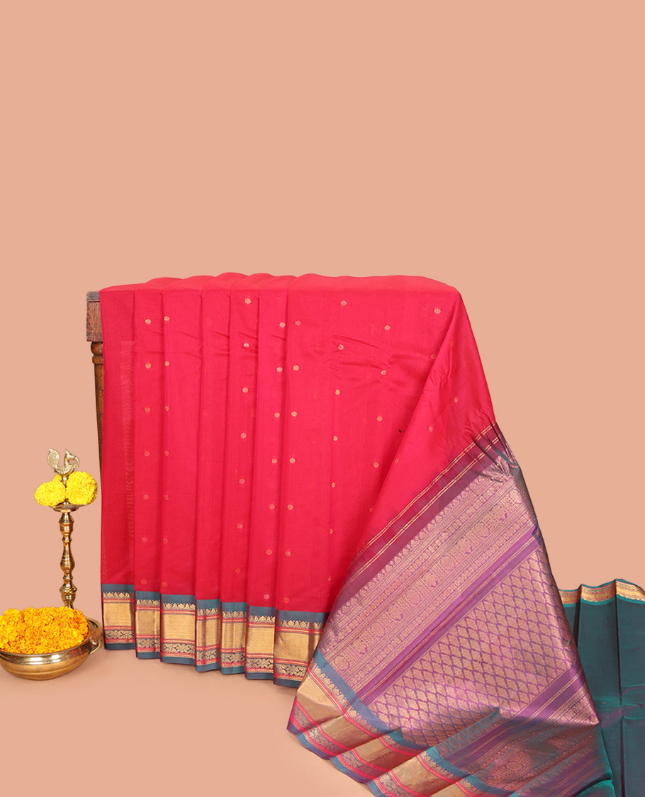Pink Gadwal Silk Mix Saree