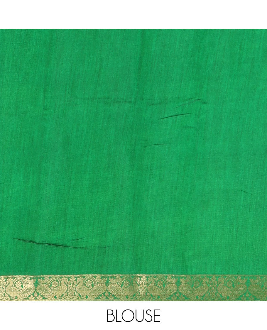 Blue batik style lehariya stripes printed muslin silk saree, contrast peacock zari woven border, Mughal inspired painting style motifs printed pallu and a contrast blouse