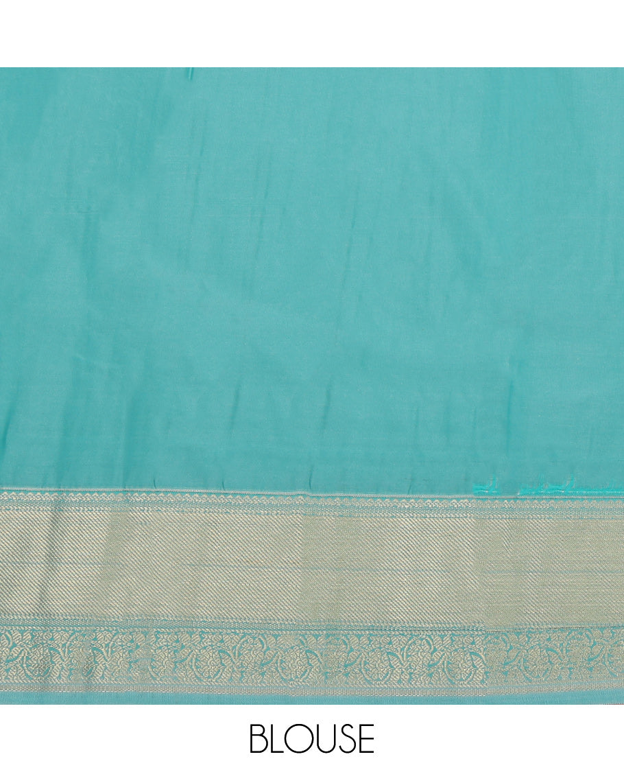 Violet Budget Silk Saree, Featuring Zari Butta Enclosed Checks on Its Body, Complemented by a Contrast Traditional Zari Design Border, Sparsely Woven Pallu, and Paired with a Contrast Blouse