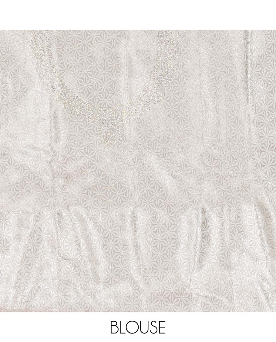 Peach lehenga set, zari jacquard with contrast traditional design border skirt, jacquard stone work blouse, and banarasi zari design dupatta