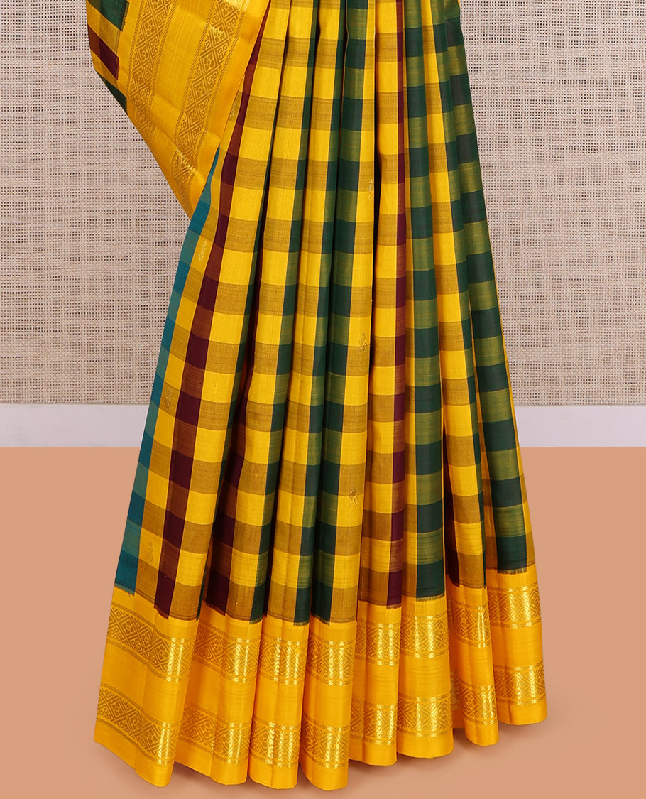 Multi-Color Woven Kanchipuram Silk Saree