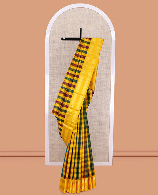Multi-Color Woven Kanchipuram Silk Saree