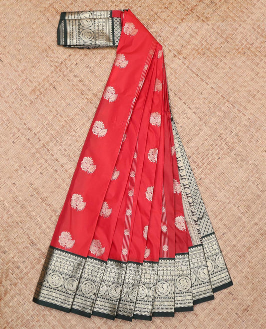 Red Contrast Budget Silk Saree